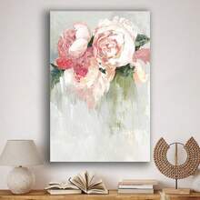 Framed  Pink Flower Wall Art For Living Room Floral Pictures Wall Decor Peony Canvas Poster Print Artwork For Bedroom Kitchen Office Bathroom Wedding Decorations - 框架 - 查看 3