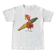 Chicken Joe Shirt, Beach Surf Unisex-Shirt Back Printed Cotton Casual Classic, Her, Him, Friend Menswear Top - 白色 - 查看 2