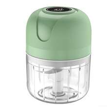 Mini USB Rechargebale Electric Garlic Grinder,  Portable Veggie Press Chopper, 250ML Garlic Mincer For Onions, Peppers, Tomatoes, Kitchen Electric Shredder - Green - View 2