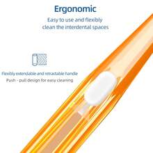 Fawnmum 20PCS I-Type 0.7mm Interdental Brush For Braces Soft Bristle Interdental Tooth Brushes Cleaning Between Teeth Oral Care Tool - Orange - View 3