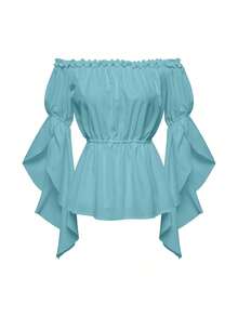 2521705 Off-the-shoulder Blouse In Blue