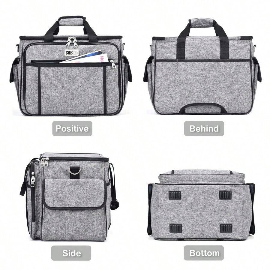 Sewing Machine Case, Sewing Machine Carrying Bag With Removable Padding Pad, Tote Bag For Sewing Machine And Extra S... - Gray - View 1