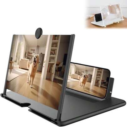 Screen Magnifier 2026 Version, Mobile Phone 3D HD Screen Magnifier, Foldable Phone Holder With Screen Amplifier, Magnifying Projector Screen For Movies Videos Gaming For All Phones (Black, 10 Inch) Compatible With IPhone, Android Phone, Gift For Birthday, Family, Friends For Movies, Videos And Gaming Gifts Birthday Movies Videos Gaming Screen Extender
