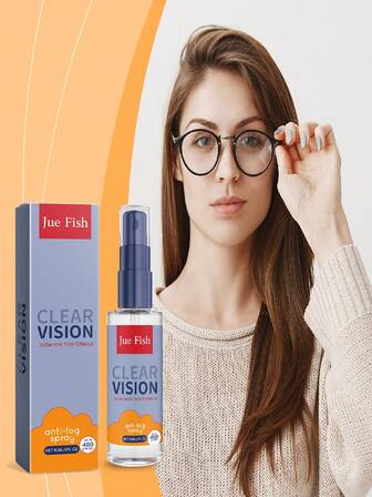 Jue-Fish 防雾喷雾，汽车挡风玻璃和车窗除雾喷雾，适用于雨天和眼镜。