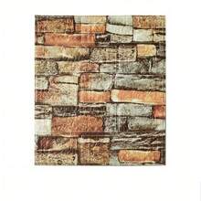 4Pcs 3D Wall Panels Peel And Stick Foam,Thicken 3D Brick Wallpaper Peel And Stick Faux Stone Wall Panel Self-Adhesive Wallpaper, 15"X13.7 - Multicolor - View 10