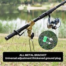Rod Holder Fishing Pole Holder With Fishing Rod Alarm Bells, Universal Adjustable Gold Fishing Rod Holder Hand And Sea Dual - Purpose Ground Holder Bank Fishing - Gold 2pcs - View 6