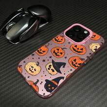 Funda de hojas con sombrero de calabaza y bruja para Apple 17 16 15 14 13 12 11 Pro Plus Max 1716E, funda mate a prueba de golpes para teléfono - 3 - Ver 8