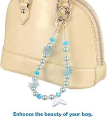 Handmade Phone Lanyard Wrist Strap- Multi-Use Anti-Drop Strap With 2 Tether Tabs - Women - 藍色 - 查看 6