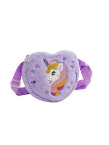 Kids Unicorn Heart Shaped Cartoon Plush Crossbody Bag, Girls Candy Storage Shoulder Bag For Kindergarten - Multicolor - View 11