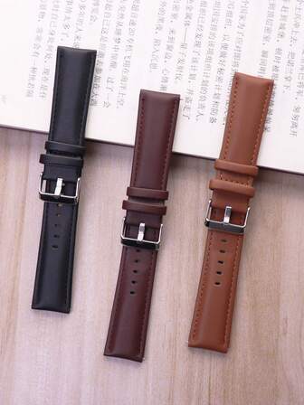 Echtes Lederarmband kompatibel mit Huawei GT2/3/4, klassischer weicher handgefertigter Schnallengurt, Business-Casual-Stil, schwarz & braun, geeignet für Herbst/Winter