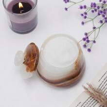 Marble Salt Cellar With Lid And Spoon White Onyx 4" Inch Salt Box Salt And Sugar Container For Kitchen Counter Spice Jar Or Jewelry Holder - 白瑪瑙 - 查看 3