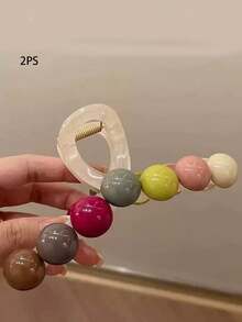 1个/2个/3个新款彩色彩虹发爪，颜色随机，加大码发夹，冬季发饰，优雅发爪夹