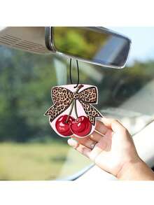 Leopard Print Aromatherapy Tablets, Car Air Fresheners, Car Aromatherapy Mirror Pendants, Creative And Personalized Car Aromatherapy Tablets, Suitable For Car Interiors And Wardrobes, Paper Fragrance Pendants With Long-Lasting Fragrance, Car Interiors And Decorations, Auto Accessories - 彩色 - 查看 9
