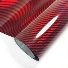 50cm X 150cm PET Laser Red Carbon Fiber Vinyl Wrap Film, Car Body Decor Sticker - A - View 14