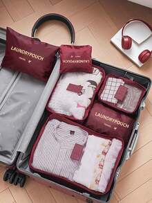 6pcs/Set Travel Packing Cubes, Travel Essentials - Clothes, Shoes, Cosmetics, Toiletries Organizer Bags, Toothbrush Cup, Bra Bag, Underwear Bag, Makeup Bag, Toiletry Bag, Tote Bag, Storage Containers, Cruise Essentials, Closet Organizers, Gifts For Her, College Dorm Essentials, Luggage, Airplane Travel Necessities, Cruise Supplies, Garment Bags, Travel Organizers, Women Travel Bag ,Travel Essential Bag - Multicolor - View 7