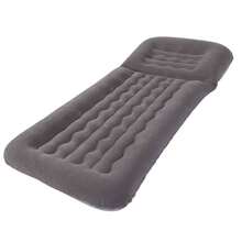 Inflatable Lounger With Adjustable Backrest - Flocked PVC Portable Blow Up Sofa For Outdoor Beach Travel - Grey - View 8