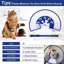 Cone Recovery Collar, Adjustable Elizabethan Collar Cats To Stop Licking After Surgery, Soft Comfortable Pet Cone Neck Girth. 5''9.0'' - Blue - View 9