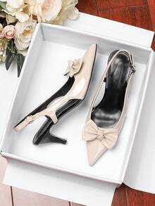 Women's Chunky Heel Sandals, New Versatile French Open Toe Square Toe Roman Sandals, Fashionable Outdoor Non-Slip Rubber Sole Gentle High Heel Ladies' Niche Design High-End Sandals - Beige - View 5