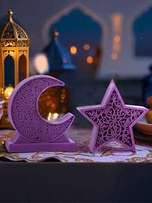 1pc Star And Moon Silicone Mold DIY Handmade Moon Cake Mold Star Candle Plaster Ornament Mold - White - View 8