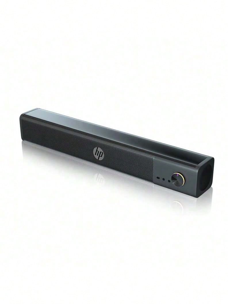 HP WS10 Pro Speaker, A Long Desktop Speaker With A Subwoofer And Surround Sound For Home Use, Including Colorful Lights For Gaming And Esports. - Black - View 1