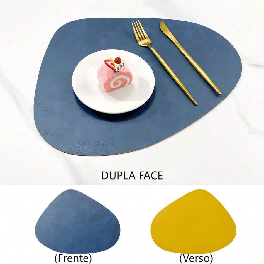 Kit Of 2/4/6 Placemats (Premium Double-Sided Material) With Cup Holder - 藍色 - 查看 1