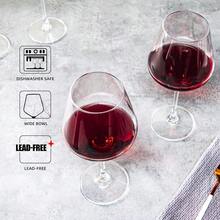 Set Of 6 Large 20 Oz Red Wine Glasses With Long Stems For Wine Tasting Ideal For Dinner Parties Weddings Birthdays Elegant Design For Fine Dining And Special Occasions - Clear - View 3