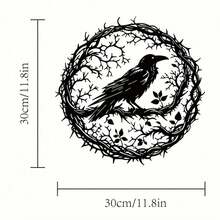 HELLOYOUNG Gothic Black Metal Crow Wall Art - Vintage Industrial Iron Bird Silhouette Wall Decor, Witchy Gothic Aesthetic For Living Room & Bedroom, Halloween & Celestial Themed Hanging, Unique Gift For Nature-Themed Cafe, Halloween Party, And Dark Academia Decor - Nhiều màu - Xem 8