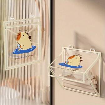 Bolsa de almacenamiento para el baño del bebé - Organizador transparente de PVC montado en la pared para ropa, calcetines y pequeños artículos esenciales para bebés