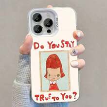 Funda de Teléfono Linda Y-Yoshitomo Nara para 17, 16, 15, 14, 13, 12, 11, Pro, Max, Plus, Air, Cubierta Mate Blanca de Caramelo a Prueba de Golpes - Z1 - Ver 4