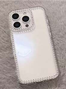 TPU Bling Rhinestone Bling Rhinestone TPU Fashion Rhinestone 1pc Transparent TPU Rhinestone Bumper Phone Case Compatible With Apple 11/12/13/14/15/16/16 Pro Max, Clear Back Hard Protective Cover, Compatible With IPhone 17/17 Pro/17 Pro Max/Air Birthday Gift Party Mom - Clear - View 3
