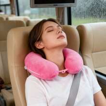31cm PVC Inflatable Neck Pillow / Multi-Color Travel Neck Pillow / Portable U-Shaped Inflatable Neck Pillow - Great Travel Companion For Neck Support - Pink - View 1