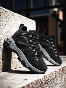 Men's New High-Top Casual Sports Shoes, Comfortable Fabric Upper, Durable Thick Sole, Suitable For Outdoor Leisure And Sports