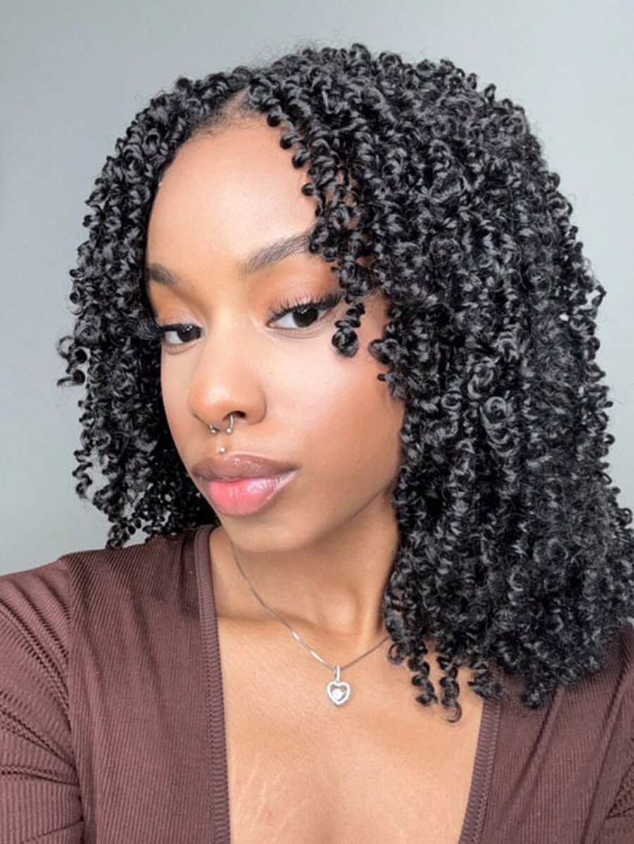 12/16 Inch Yanky Twist Crochet Hair For 1 Pack 30strands/Pack Pre-Looped Yankee Twist Hair Brown Spring Mini Passion Twist With Curly Ends Synthetic Crochet Braids