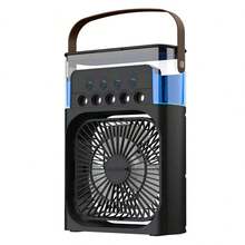 Mini colorido múltiples modos diferentes tamaños Escritorio de mano circulante USB carga ventilador fresco - Negro - Ver 1