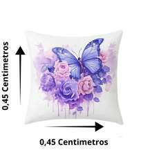 Basic, Simple Decorative Cushion Cover Set, 4 Pieces, Soft Silk Touch, For Sofa, Armchair, Bed - Màu đỏ tím - Xem 3