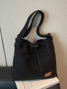 Fashionable Tote Shoulder Bag For Women, Contrast Color, Versatile For Commuting And - Black - View 2