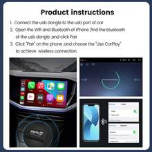 CarlinKit Dongle inalámbrico CarPlay y Dongle Android con cable, adaptador USB para Radio de coche Android modificada Mirrorlink - CCPA con micrófono - Ver 6