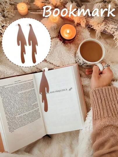 Creative Coffee Cup Bookmark, Pu Leather Decoration With Spilled Coffee Design, Universal For All Seasons, Portable And Fun Bookmark