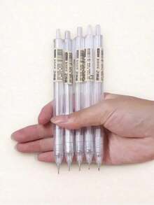 5 Pcs/Set Mechanical Pencil White Simple Automatic Pen 0.5/0.7mm Students School Supplies Office Accessories Stationery School Supplies,Back To School - 均碼 - 查看 3