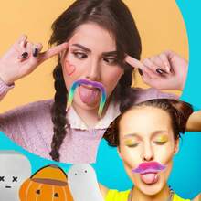 60 PCS Mustaches Self Adhesive Novelty Moustache Beard Funny Mustaches Stickers Costumes Halloween Party Role Playing Multicolored - 1 - View 4