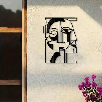 CIFbuy 1 Piece Picasso Cubism Metal Wall Art - Laser Cut Iron Sculpture Wall Decor, Abstract Geometric Design In Black And White, Modern Art For Living Room, Gallery Wall Or Office. Perfect Gift For Picasso Lovers, Unique Metal Wall Decor,Suitable For Modern Home Decor, Home Decoration, Room Decor, Bedroom Decor, Bathroom Decor, Waterproof