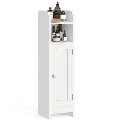  Gabinete de baño VASAGLE, unidad de almacenamiento de baño estrecha, estantes ajustables, ahorro de espacio, fácil montaje, decoración de baño para el hogar, organizador de baño, accesorios de baño de verano