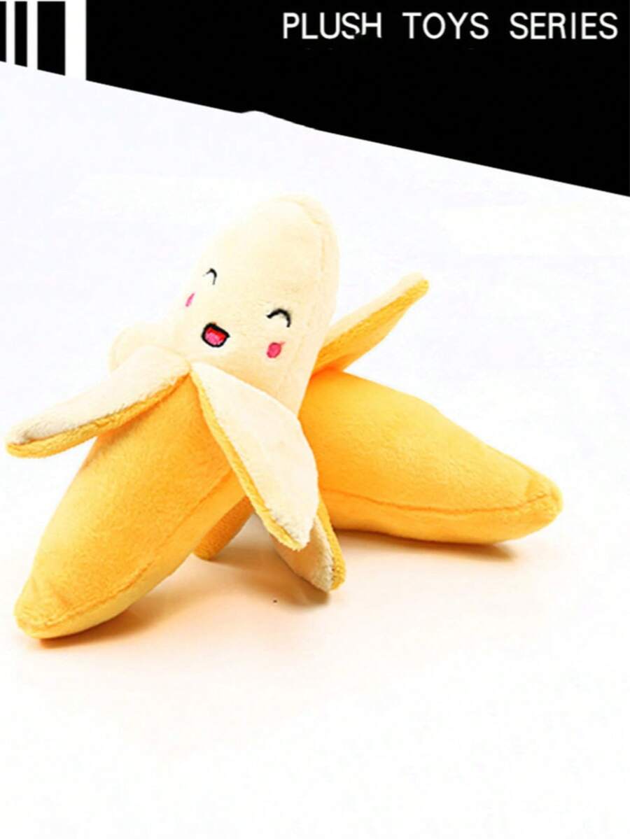 1 đồ chơi nhồi bông hình quả chuối hoạt hình mèo cưng, đồ chơi chuối dễ thương chống cắn cho chó, quà tặng nhồi bông hoàn hảo để đi cùng thú cưng - Màu vàng - Xem 1