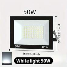 IP66 防尘射灯，LED 户外泛光灯 | 铝合金材质，冷白光/暖白光 50W 泛光灯，3000K/6000K；适用于后院、车道、车库、走廊、花园、建筑工地 - 50W - 查看 9
