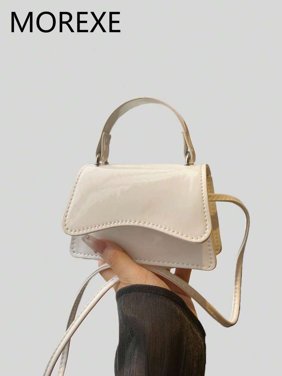 Mini Women's Handbag, Lightweight Portable Mini Tote Bag, New Summer 2025 Fashionable Flap Solid Color Small Bag, Shoulder Crossbody Bag