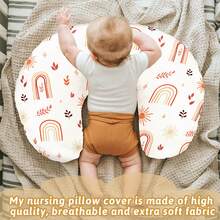 1 New Baby Mom Fresh Flower Animal Color Contrast Breathable+Suede Double Material Double Sided Detachable Breastfeeding Cover, Suitable For Female Infants, Male Infants, And Newborns, Elastic And Soft, Foldable Breastfeeding Pillowcase Suitable For Mother And Baby Daily (Pillowcase Only) - Multicolor - View 10
