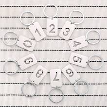 1pc 0-9 Number Keychain/Arabic Numeral Bag Charm/Keychain Set/Gift For Women/Christmas Gift - Silver a - View 2