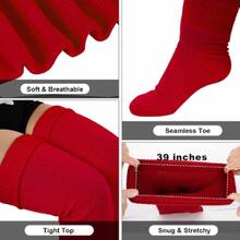 Plus Size Thigh High Socks For Thick Thighs Women- Thigh Highs Widened Extra Long Thick Knit Socks,28431946 - 酒紅色 - 查看 6