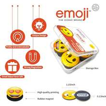 28PCS Emoji Refrigerator Magnets - Fun And Cute Magnets For Whiteboards, Lockers, And Decorative Refrigerator Magnets. Suitable For Offices And Kitchens - A Gift For Ladies And Emoji Lovers. - 黃色 - 查看 12