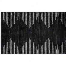 Rayas Resistentes a Las Manchas para Sala de Estar, Cocina, recámara, Comedor, Oficina en casa, 2 pies Pulgadas x 4 pies, Color Negro - Azul - Ver 6